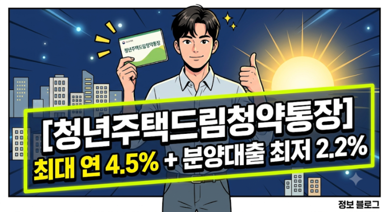 청년주택드림청약통장 전환 안 하면 손해? 최대 연 4.5% 금리 혜택 및 대출 연계 자격 총정리