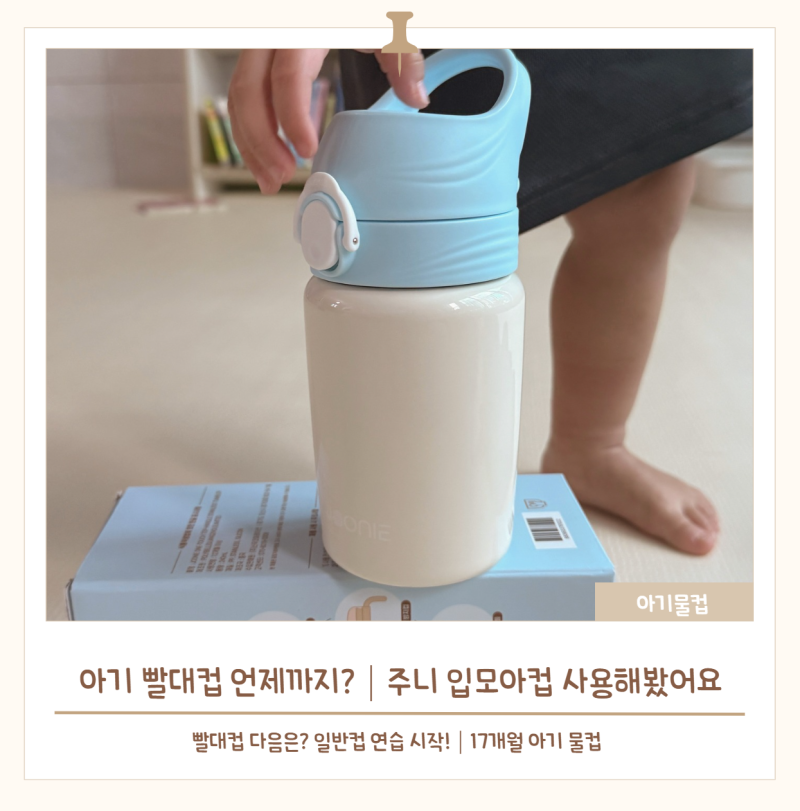 아기 빨대컵 언제까지?｜일반컵 마시기 연습 시작, 주니 입모아컵 사용해봤어요