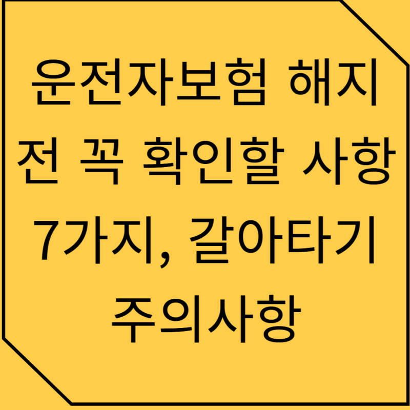 운전자보험 해지 전 꼭 확인할 사항 7가지, 갈아타기 주의사항