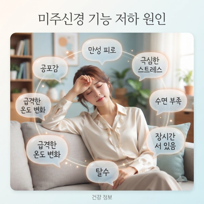 미주신경 기능 저하 원인 증상 회복법 예방법 총정리
