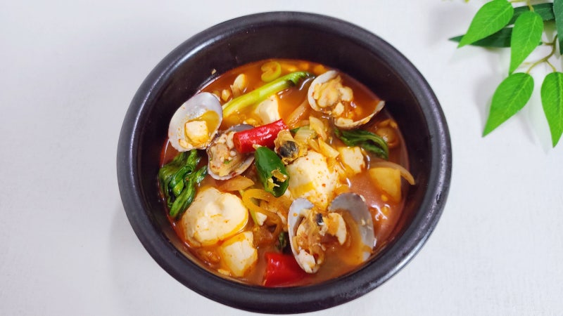 한그릇요리 바지락 듬뿍 순두부 짬뽕 만들기 순두부요리 해물짬뽕 레시피