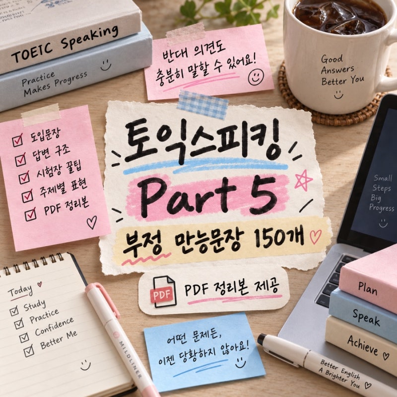 토익스피킹 AL 받는 Part 5 반대할 때 뭐라고 하지?｜부정 만능문장 150개 PDF