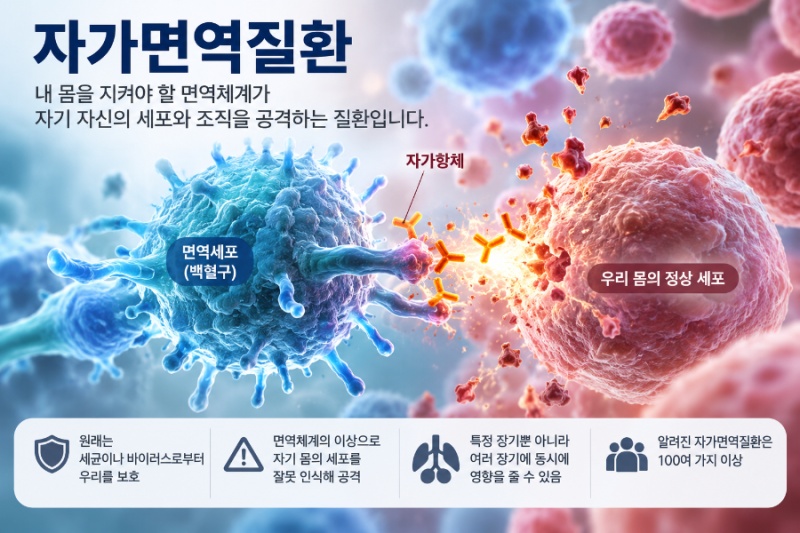 내 몸의 면역이 나를 공격한다? 자가면역질환 종류와 대표 증상 총정리