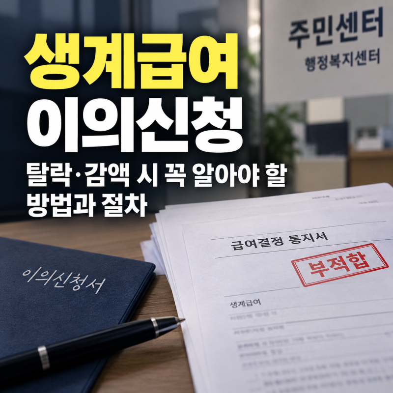 생계급여 이의신청 방법과 절차: 탈락·감액 시 필수 서류와 소명자료 작성법