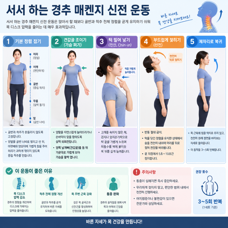 [목 디스크·거북목 탈출] 10초 만에 목이 편해지는 매켄지 신전 운동 가이드