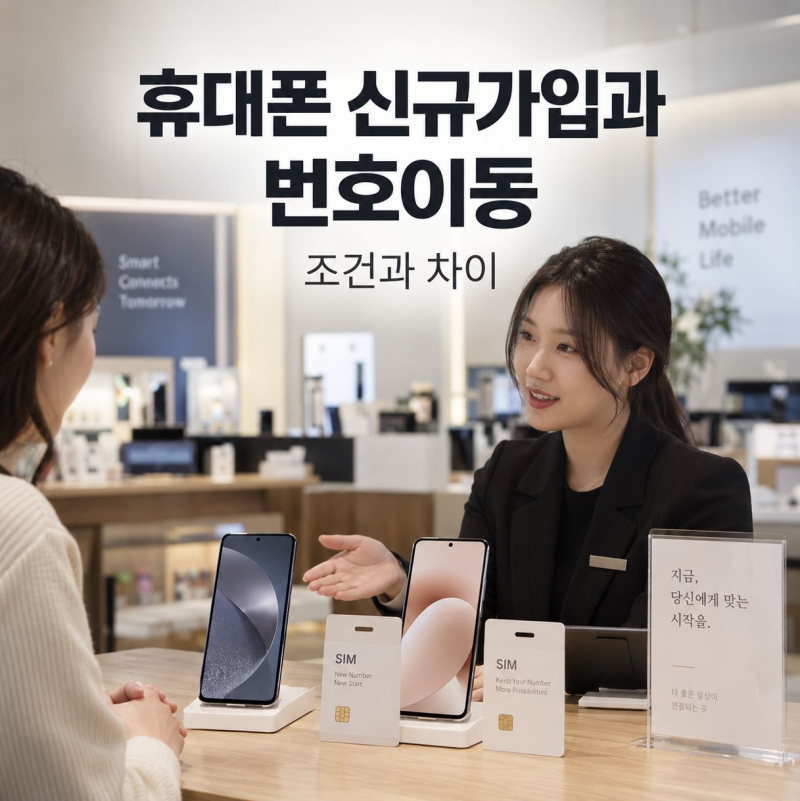 휴대폰 신규가입과 번호이동 조건 및 차이 알아보기