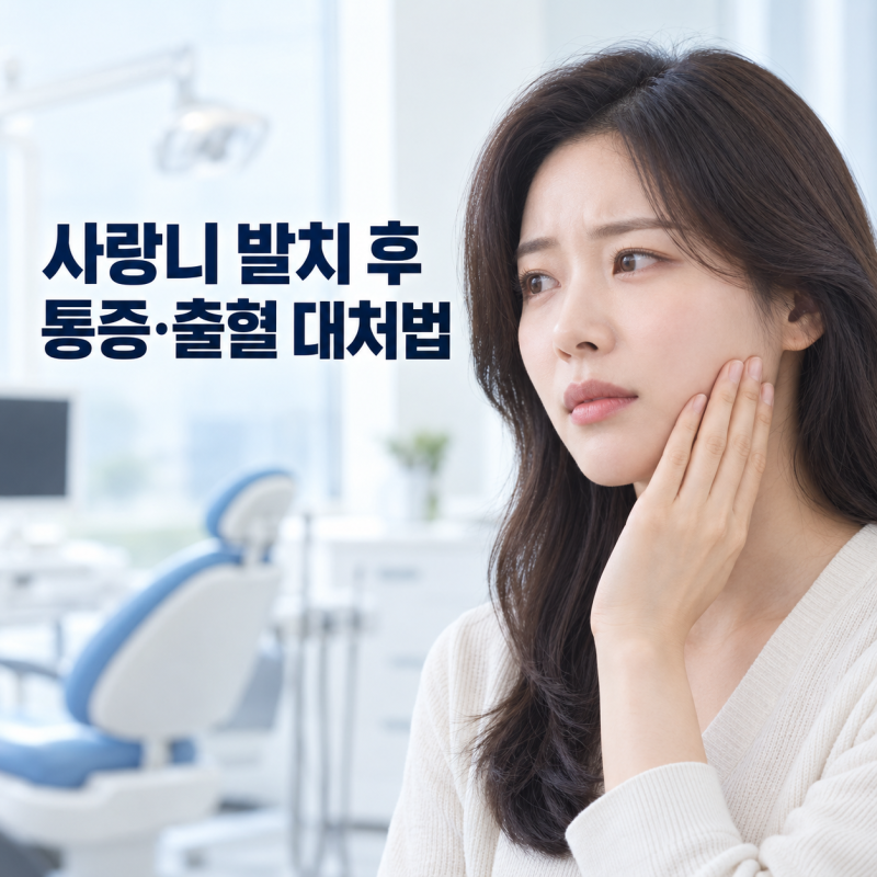 사랑니 발치 후 통증, 피가 계속 날 때 대처법 작전동 사랑니 치과