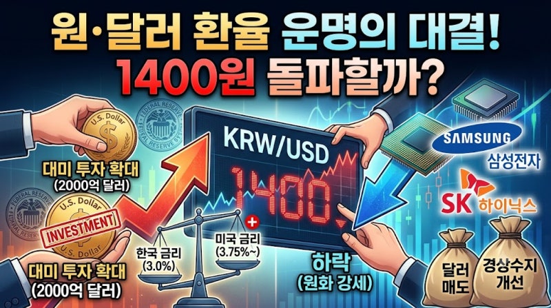 원·달러 환율 1,400원대의 비밀: 미 금리 인상과 대미 투자의 딜레마