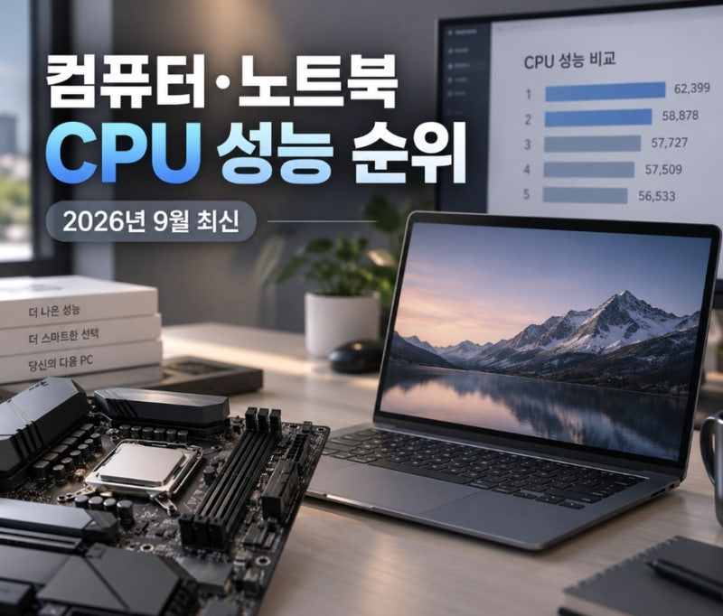컴퓨터 노트북 CPU 성능 순위 2026년 9월 최신판 선택팁
