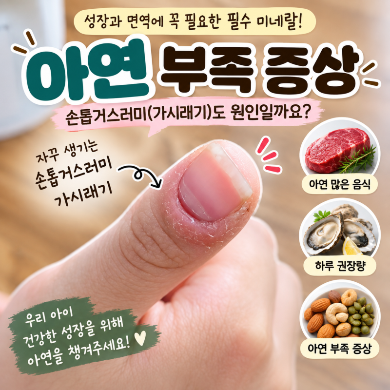 아연부족 증상 아연 많은음식 하루권장량 손톱 거스러미 가시래기 관련 있을까?