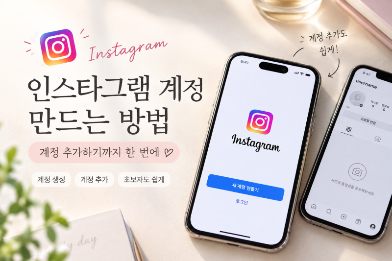 인스타그램 계정 만드는 방법 & 계정 추가