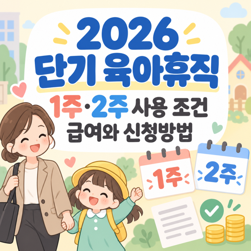 2026 단기 육아휴직 총정리｜1주·2주 사용 조건, 급여와 신청방법