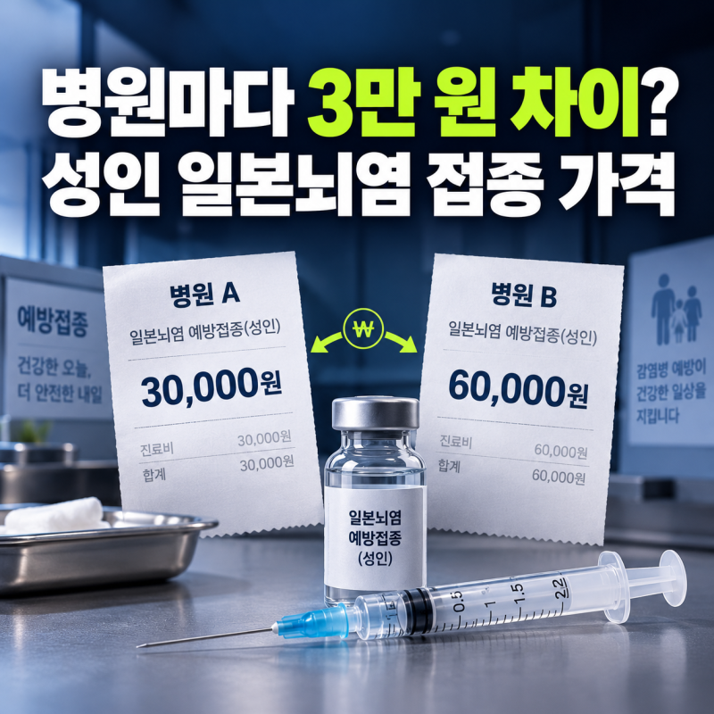 “3만 원이나 차이 난다고?” 성인 일본뇌염 예방접종 가격 저렴하게 맞는 법