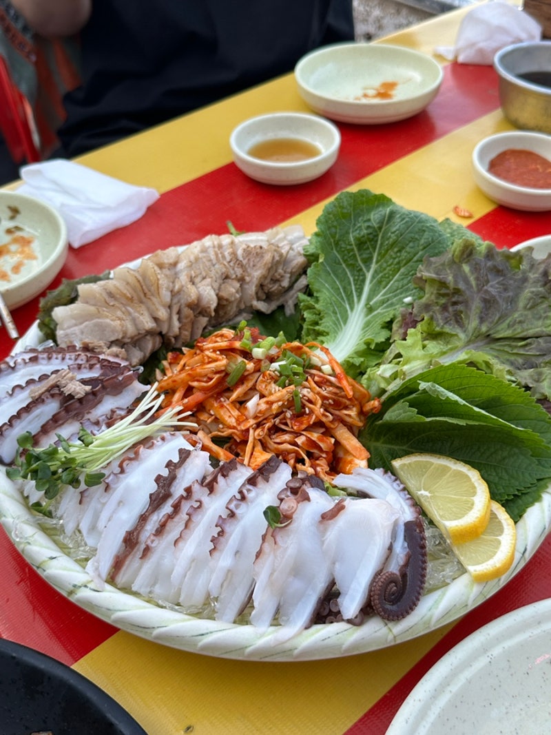 다대포 할매집 후기, 바다를 보며 즐기는 다대포 맛집(문어삼합, 낙지볶음, 감자전, 부추전, ....