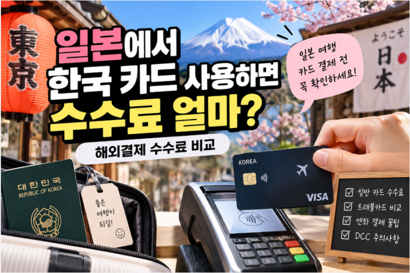 일본에서 한국 카드 사용하면 수수료 얼마?｜해외결제 수수료 비교