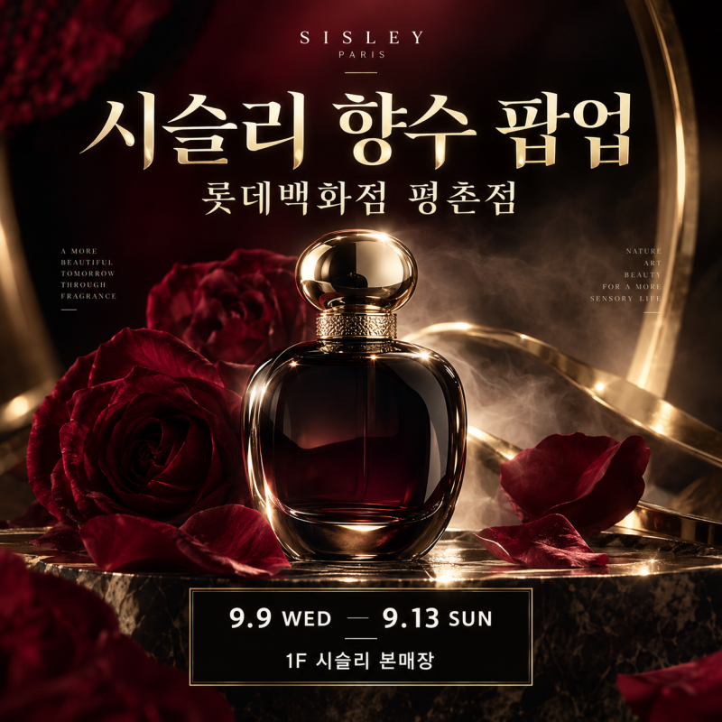 시슬리 향수 팝업 오늘 시작, 롯데백화점 평촌점 9월 13일까지