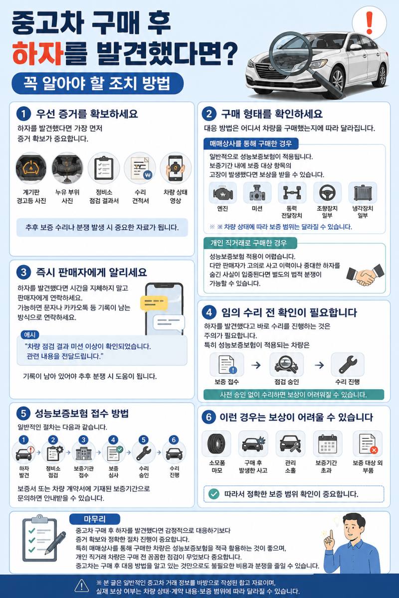중고차 구매 절차와 성능점검기록부 확인, 실수 없이 차 고르는 법