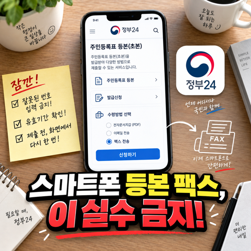 스마트폰으로 등본 팩스 보낼 때 90%가 놓치는 치명적인 실수