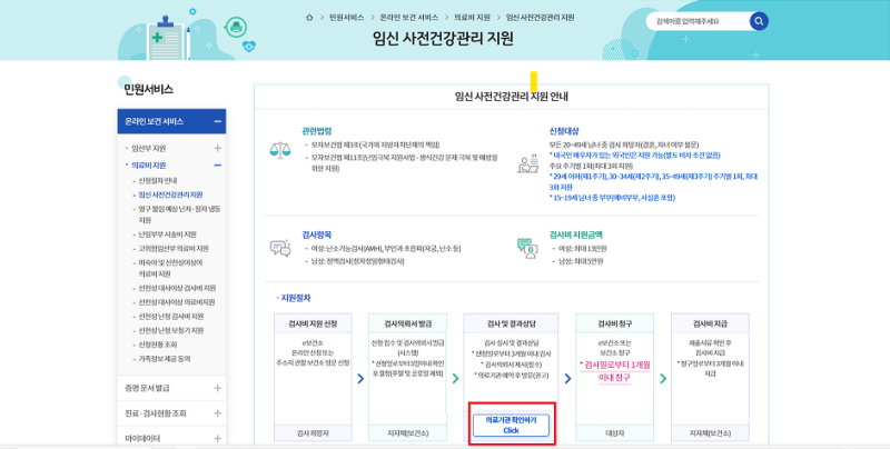 [산전검사] e보건소 무료 산전검사 신청방법 및 청구방법 / 임신 사전건강관리 지원 후기