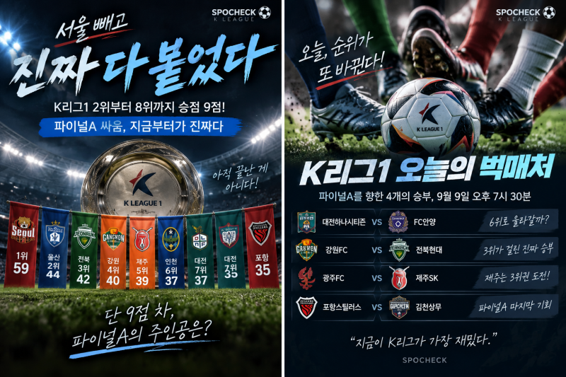 서울 빼고 진짜 다 붙었다｜K리그1 2위 울산부터 8위 포항까지 승점 9점, 파이널A 싸움 난리났....