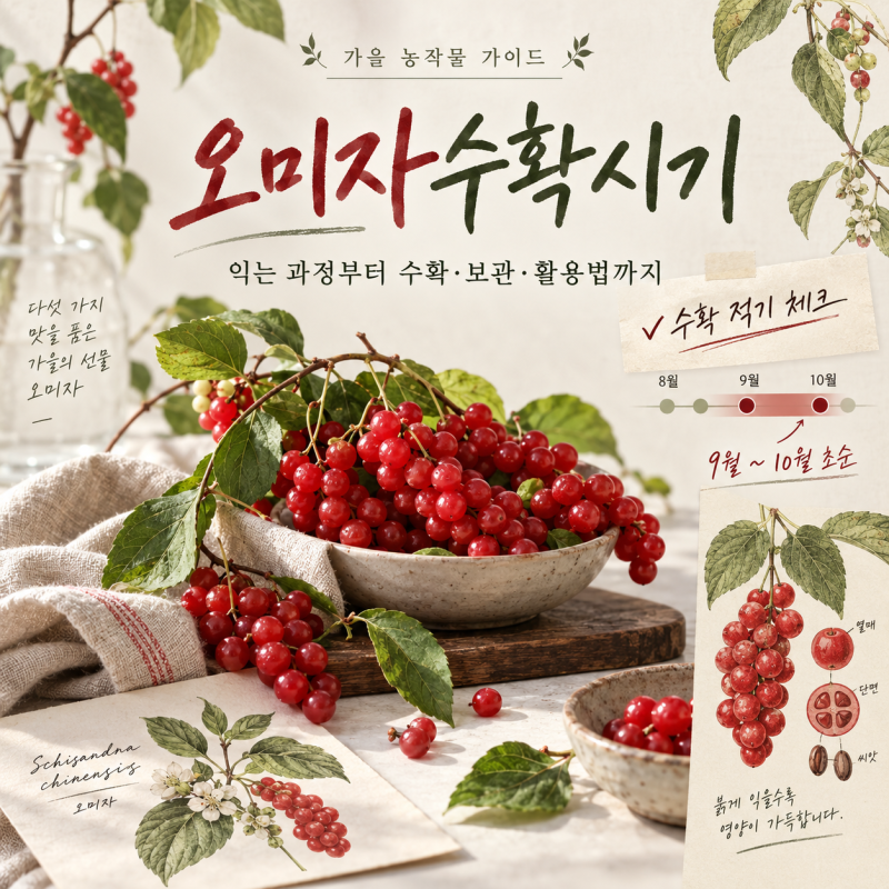 오미자수확시기 달력보다 열매 색이 중요한 이유, 수확 기준 정리