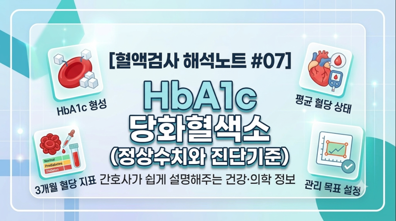 [혈액검사 해석 노트 #07] 당화혈색소(HbA1c) 정상수치와 당뇨병 진단 기준 · 수치를 낮추는 생....