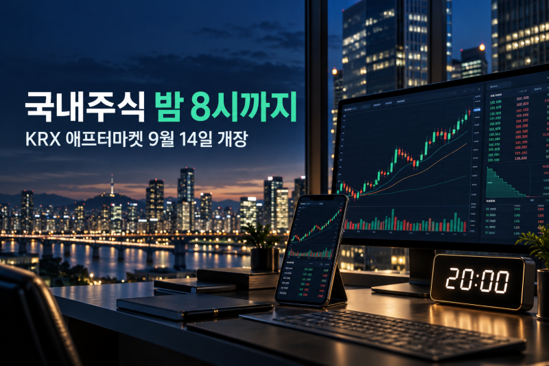 9월 14일부터 국내주식 밤 8시까지｜KRX 애프터마켓 거래시간·종목