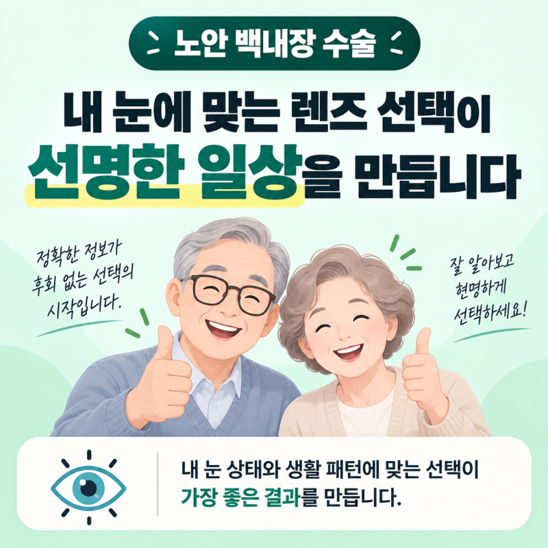 노안 백내장 수술 전 필독: 단초점 vs 다초점 비용 차이와 비급여 바가지 피하는 법