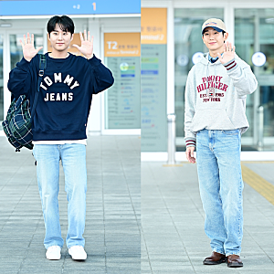 데이식스 영케이·정해인 공항패션 눈길! 타미 힐피거 후드티와 볼캡으로 완성한 남성 가을 ....