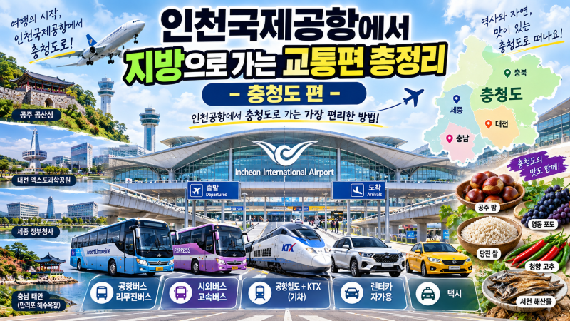 인천국제공항에서 지방으로 가는 교통편 총정리 - 충청도 편 -
