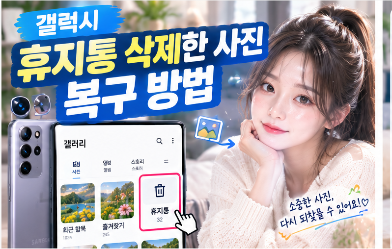 갤럭시 휴지통 삭제한 사진 복구 방법