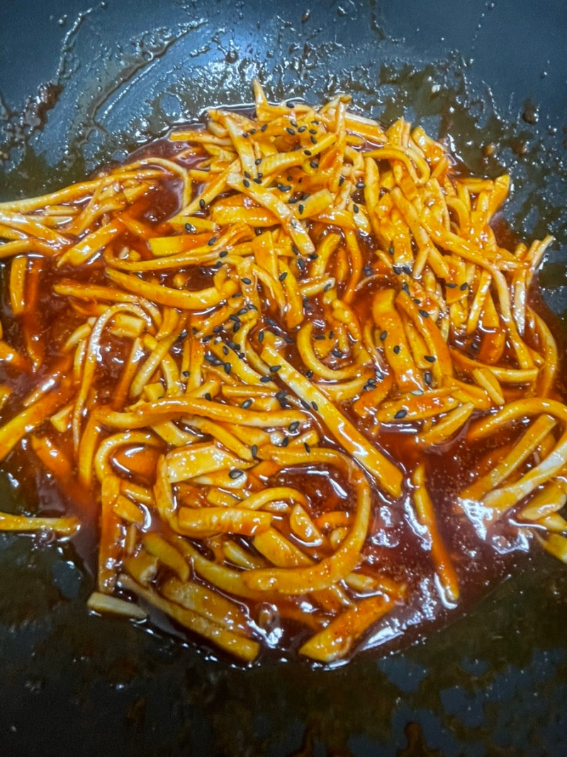 진미채무침 레시피 간단한 밑반찬 만들기, 마요네즈로 촉촉하게