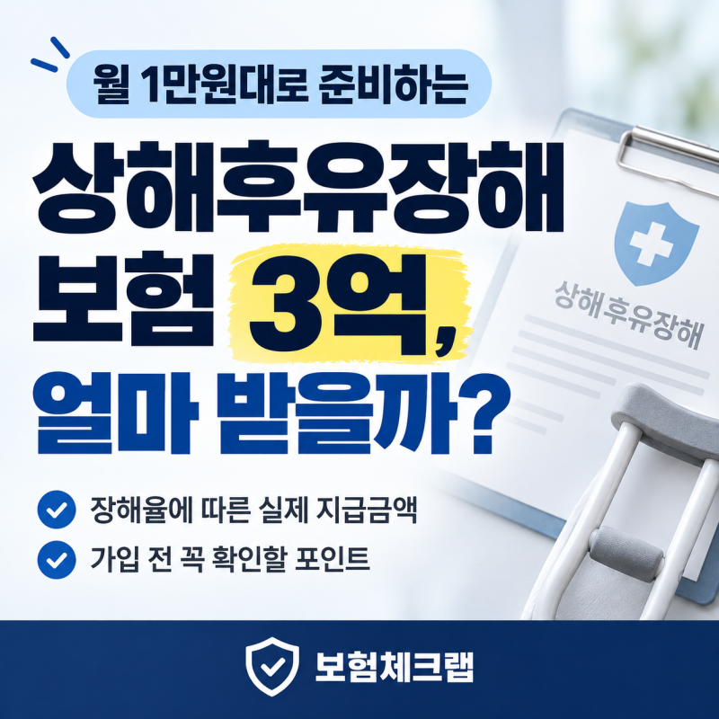 상해후유장해보험 3억, 얼마 받을까?