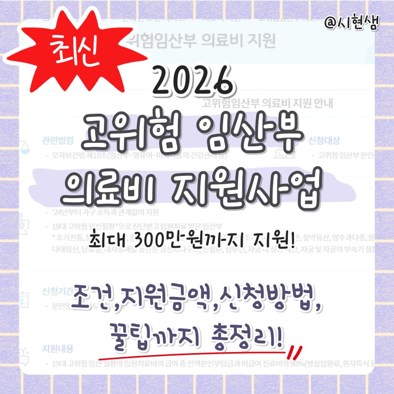 [2026 최신]고위험 임산부 의료비 지원사업 :: 직접 받아본 후기 • 신청 총정리 • 질병코드
