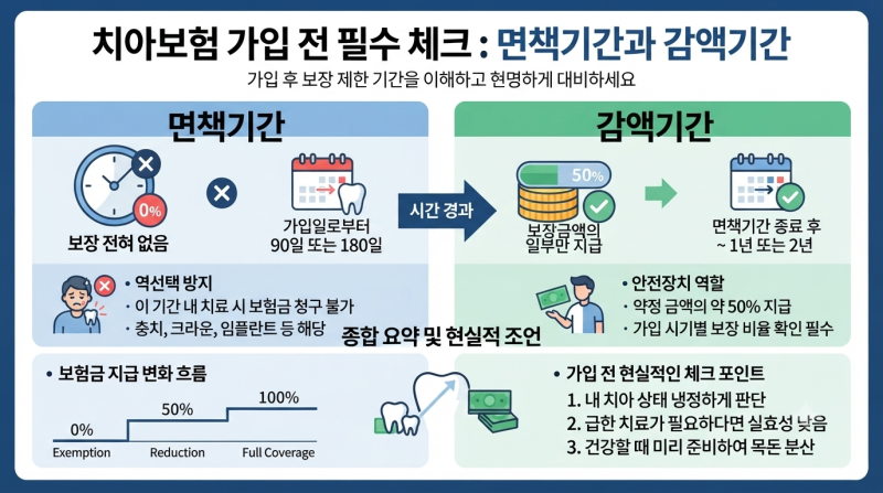치아보험 면책기간과 감액기간 차이점, 가입 전 꼭 확인해야 할 현실적인 체크포인트