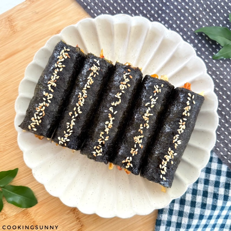 밥없이도 정말 맛있는 다이어트 밥없는 참치 김치 양배추 꼬마김밥 만들기 다이어트김밥 키....