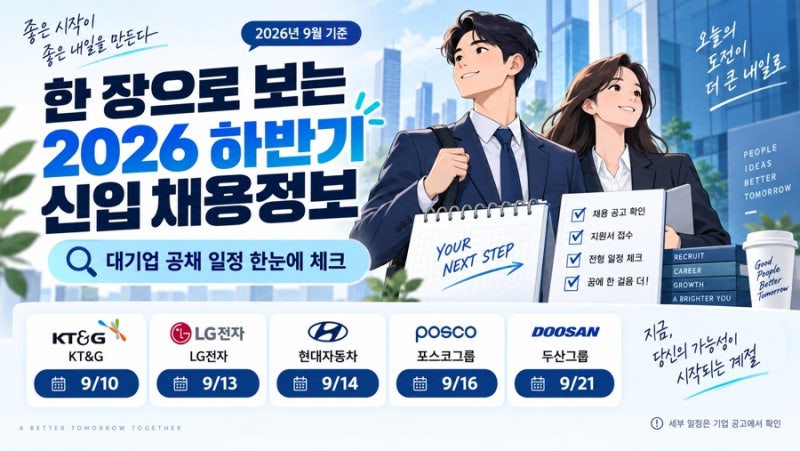삼성만 있는 게 아니다! 2026 하반기 대기업 신입 공채 아직 10곳 남았다