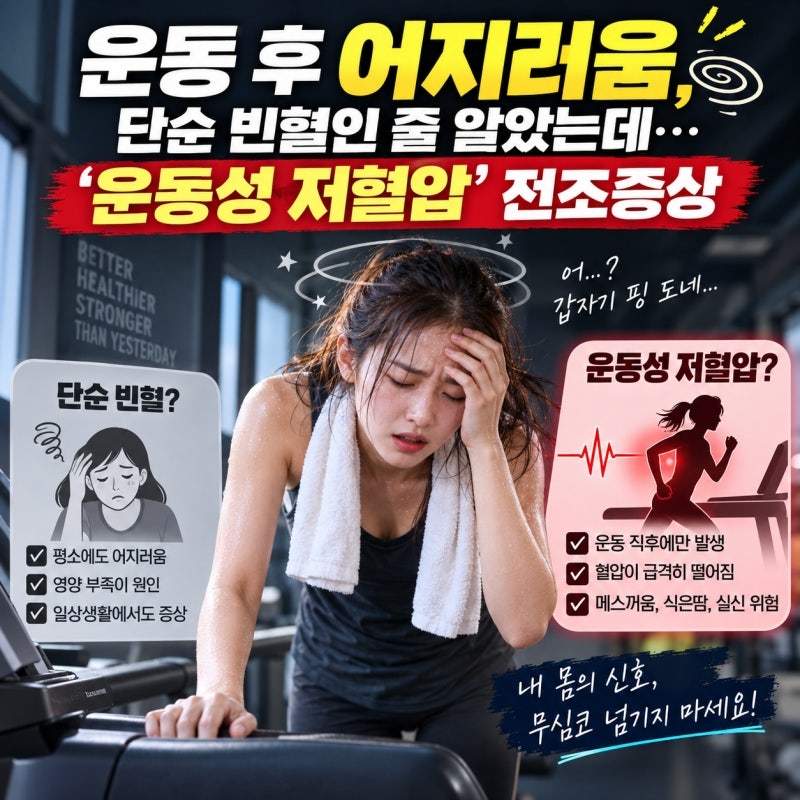 운동 후 어지러움, 단순 빈혈인 줄 알았는데... '운동성 저혈압' 전조증상