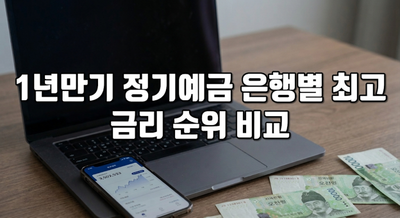 1년만기 정기예금 은행별 최고 금리 순위 비교