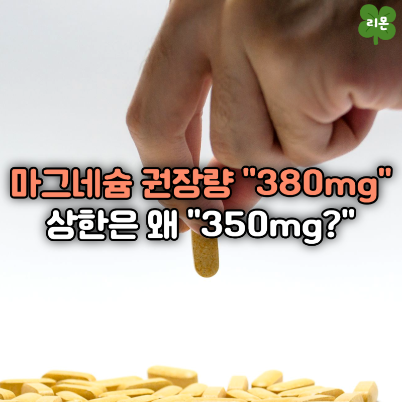 마그네슘 하루 권장량은 "380mg"인데… 왜 상한은 350mg일까요?