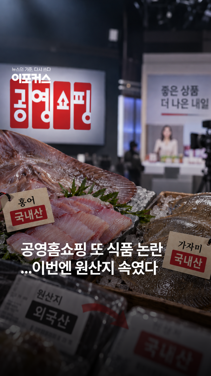 공영홈쇼핑 원산지 위반 논란..외국산 홍어·가자미 9935개 국내산 표시