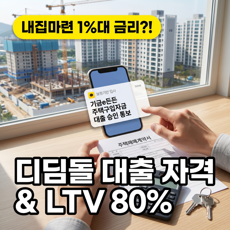 집 살 때 1억 더 나온다! 디딤돌 대출 신청 자격 조건 생애최초 LTV 80% 우대금리 총정리