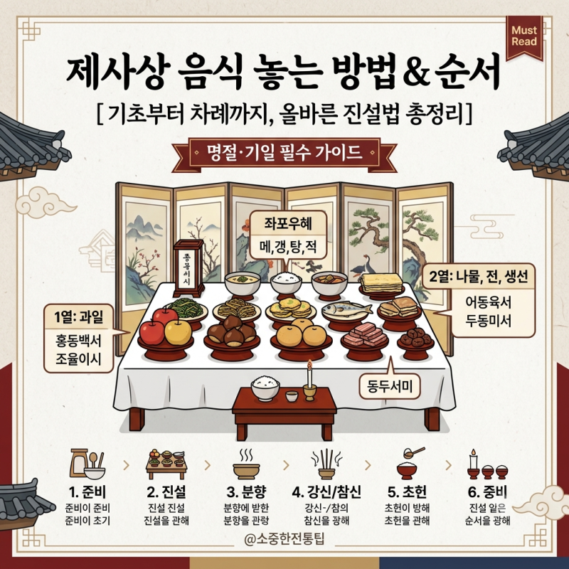 제사상 음식 놓는 방법 순서 총정리｜1열부터 5열까지 쉽게 알아보기