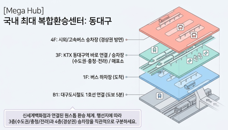 KTX 하차 후 동대구 복합환승센터 3분 컷! 실패 없는 최적 동선 가이드