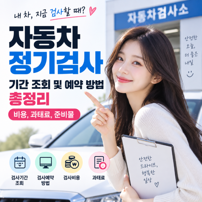 자동차 정기검사 기간 조회 및 예약 방법 총정리 (비용, 과태료, 준비물)