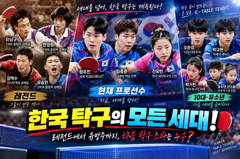 한국 탁구의 과거·현재·미래 — 레전드부터 프로선수·청소년·유소년 유망주 총정리