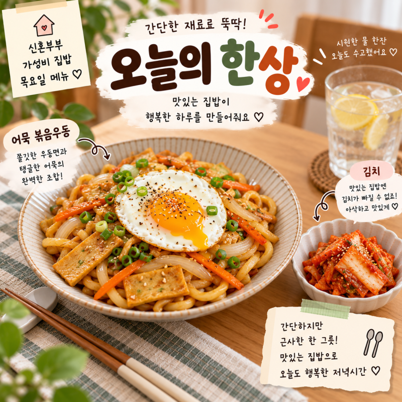 어묵 볶음우동 레시피｜15분이면 완성하는 신혼부부 가성비 집밥