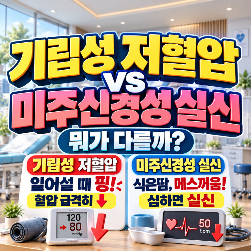 기립성 저혈압 vs 미주신경성 실신 차이, 일어날 때 어지럼증·실신 전조증상 구별법