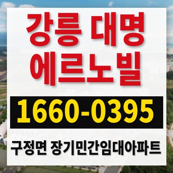 강릉 대명 에르노빌 구정면 장기민간임대아파트로 만나는 숲세권 572세대