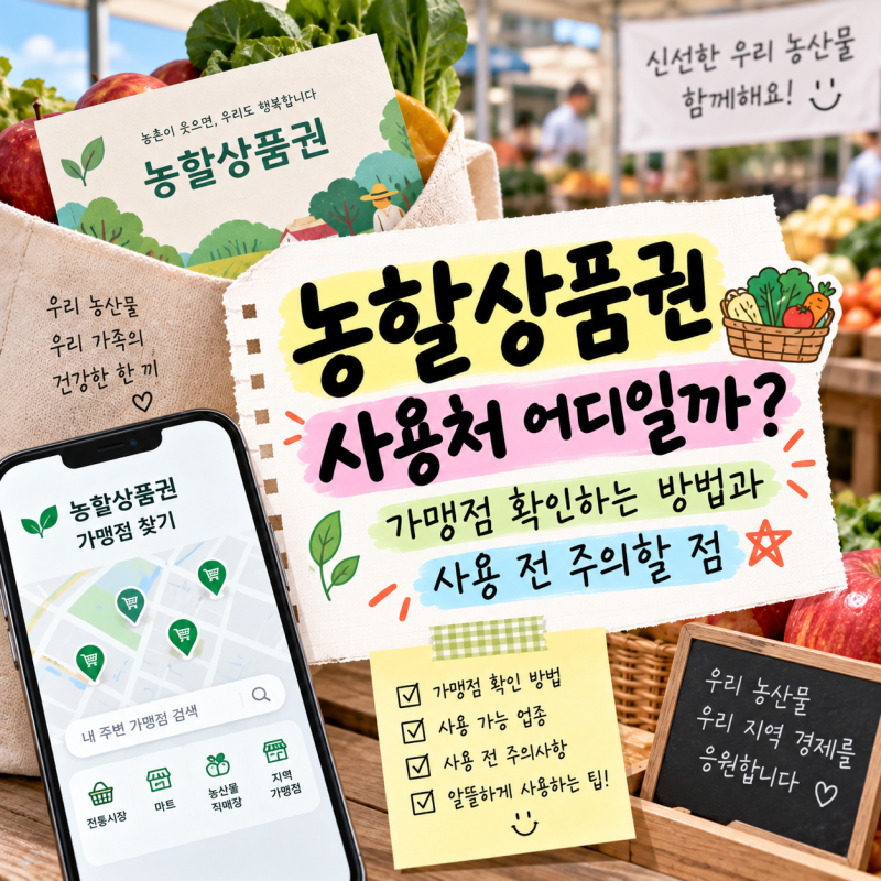 농할상품권 사용처 어디일까? 가맹점 확인하는 방법과 사용 전 주의할 점
